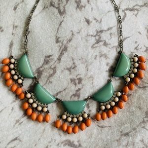 Turquoise & Orange Statement Necklace